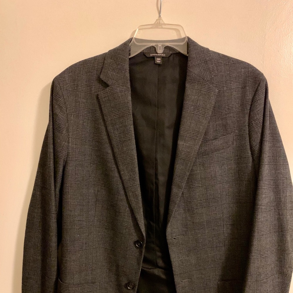 Banana Republic men’s sports plaid wool jacket